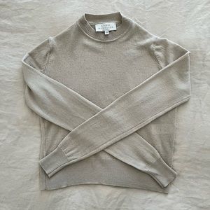 STUDIO NICHOLSON Washed Extra Fine Merino Crew Neck Essential Sweater in Dove